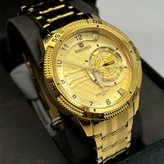 ساعت مردانه نیوی فورس طلایی