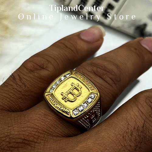 انگشتر بیت کوین طرح طلا