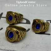 انگشتر نگین آبی رولکس