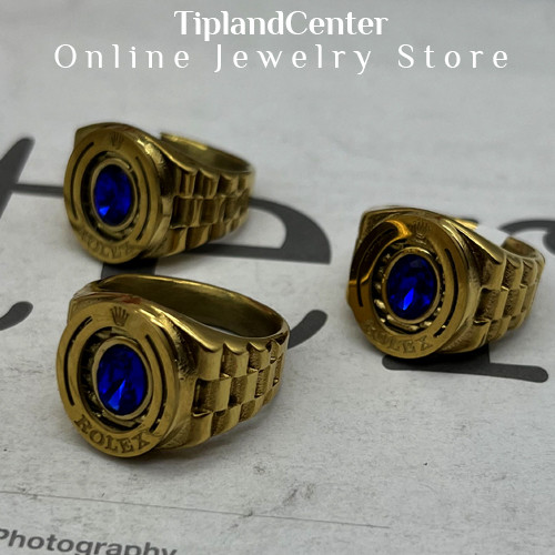 انگشتر نگین آبی رولکس