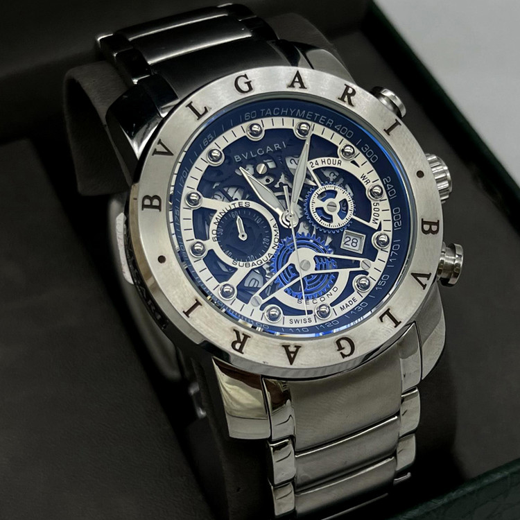 ساعت مردانه بولگاریBvlgari سه موتوره استیل