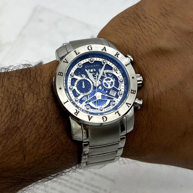 ساعت مردانه بولگاریBvlgari سه موتوره استیل