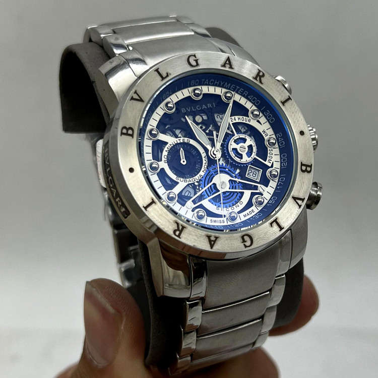 ساعت مردانه بولگاریBvlgari سه موتوره استیل