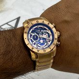ساعت مردانه بولگاریBvlgari سه موتوره رزگلد